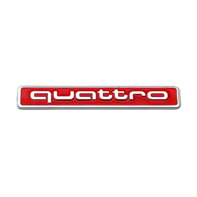 Audi Quattro  Uyumlu Yedek Parça Kırmızı Krom Bagaj Logosu 7×1 Cm