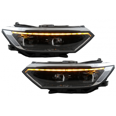 Volkswagen Passat Uyumlu Yedek Parça B8 2015-2018 B8,5 Görünümlü Led Far (DOUBLE U)