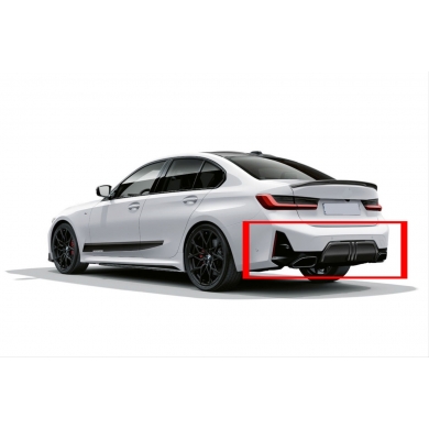 BMW G20 LCI 3 Serisi 2022+ Uyumlu Yedek Parça 3.40 Difüzör ve Egzoz Seti (Parlak Siyah) M-Tech İçin