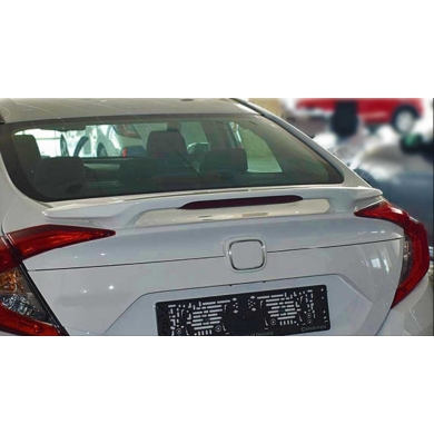 Honda Civic Uyumlu Yedek Parça FC5 2016-2020 İçin Uyumlu Orta Boy Işıklı Spoiler (Boyasız)