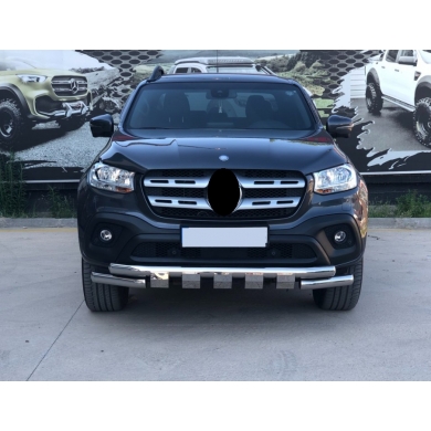 Mercedes X-Class 2017+ Uyumlu Yedek Parça Off Road Krom Ön Koruma Ön Tampon Koruma Demiri Glocity AQM4WD PST23