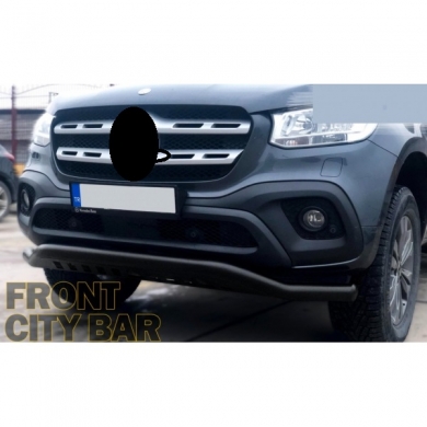 Mercedes X-Class 2017+ Uyumlu Yedek Parça Off Road Saclı Ön Koruma Ön Tampon Koruma Demiri Siyah GloPlus AQM4WD PST22