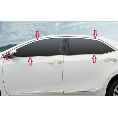 Toyota Corolla Uyumlu Yedek Parça 2013-2018 Uyumlu Yedek Parça Cam Çıtası Krom