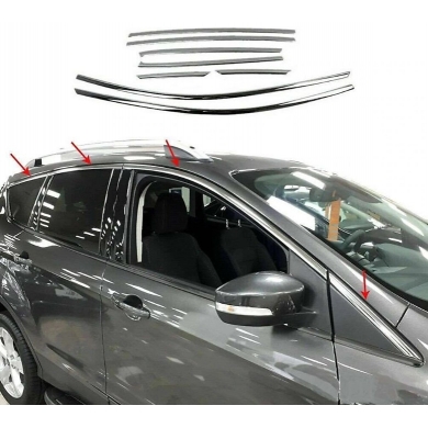 Ford Kuga Uyumlu Yedek Parça 2013-2019 Cam Üst Çıtası Krom