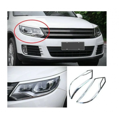 Volkswagen Tiguan 2008-2010 Uyumlu Yedek Parça Far Çerçevesi Abs Krom 2 Parça