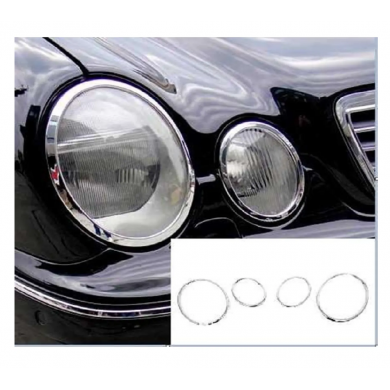 Mercedes W210 1995-2001 Uyumlu Yedek Parça Ön Far Kaplama ABS Krom