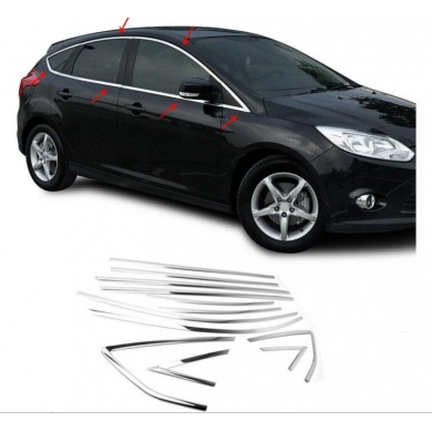 Ford Focus HB 2011-2018  Uyumlu Yedek Parça Cam Çıtası Krom