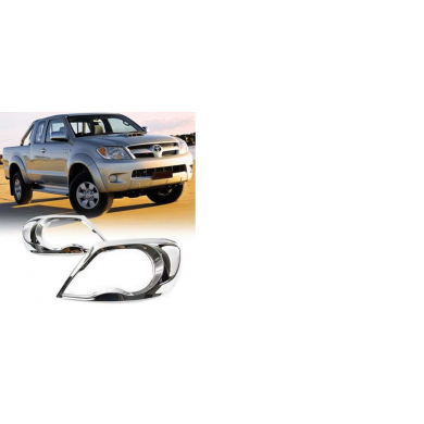 Toyota Hilux Vigo 2005-2011 Uyumlu Yedek Parça Ön Far Kaplama ABS Krom Parça