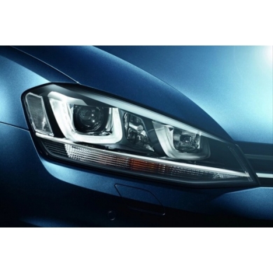 Volkswagen Golf 7 İçin Uyumlu Yedek Parça U Led Far Silver Hareketli Sinyal -(Full Led-Çift U)