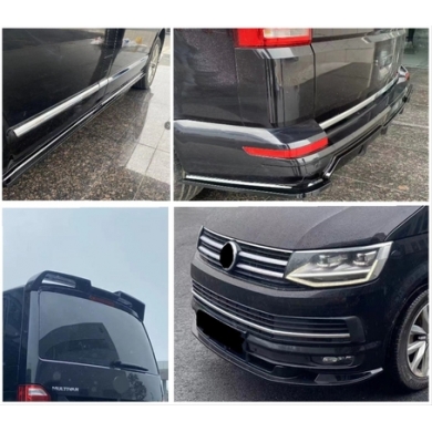 Transporter T6 & Caavelle 16-19 Uyumlu Yedek Parça Aero Kit (Spoiler Dahil) Parlak Siyah