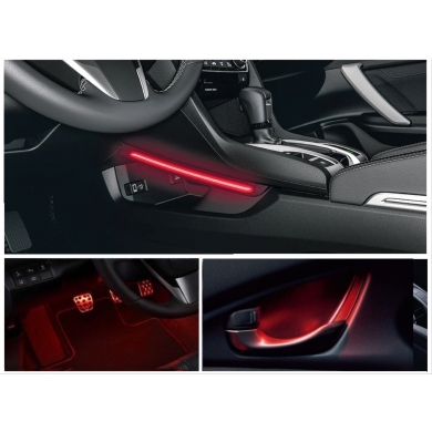 Honda Civic FC5 2016-2020 için Uyumlu Yedek Parça Ambians Paket (Ayak-Kolçak-Vites Konsol) Kırmızı