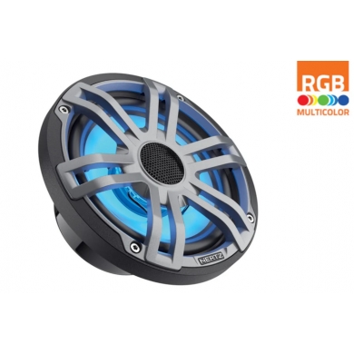 Hertz HMX-8S-LD-G Marine 20cm. Siyah Ledli Koaksiyal Hoparlör 