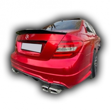 Mercedes W204 Uyumlu Yedek Parça Yüksek Spoiler Boyasız Fiber