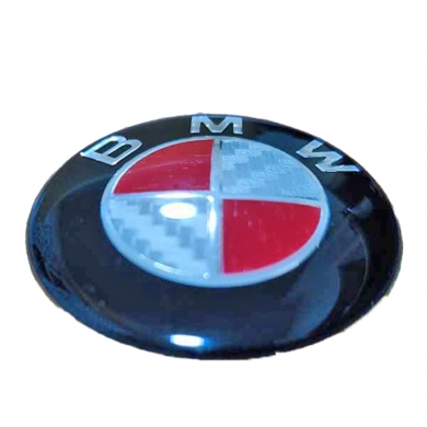 Bmw Karbon Logo 8.2 X 8.2 Kırmızı Beyaz