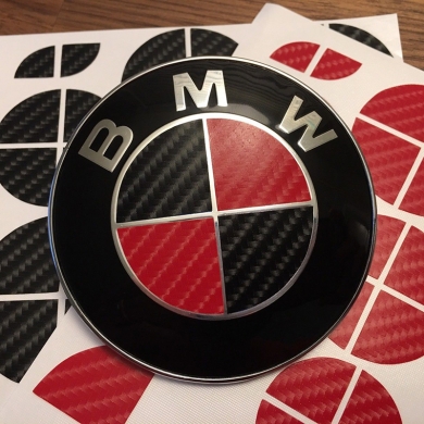 Bmw Karbon Logo 8.2 X 8.2 Kırmızı Siyah