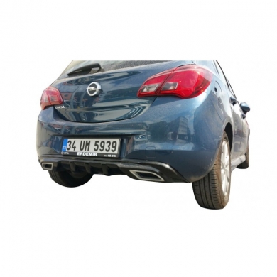 Opel Corsa E 3-5 Kapı 2015-2018 Uyumlu Yedek Parça Egzoz Görünümlü Difüzör (Plastik)