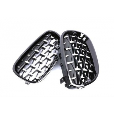 Bmw E60 2004-2009 Uyumlu Yedek Parça Diamond Panjur Böbrek Parlak Siyah
